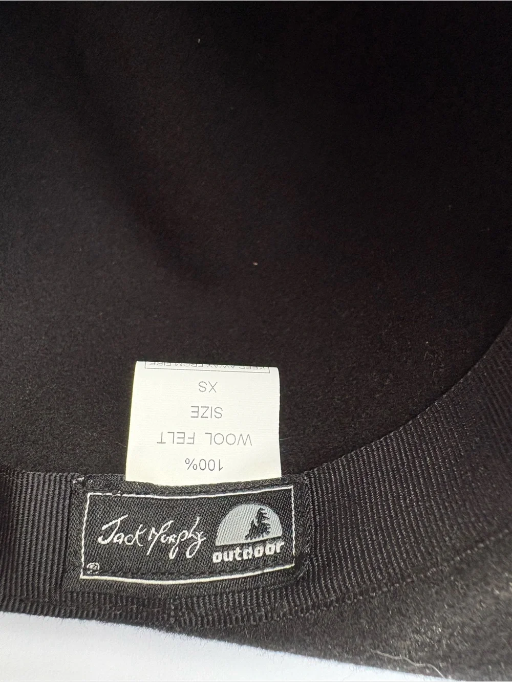 Jack Murphy Black Wide-Brim Wool Fedora Hat - Classic Women's Accessory Size XS